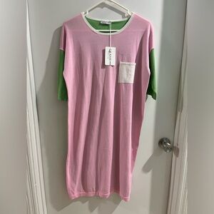 Kash Pink and Green Colorblock Dress, size 8, new!